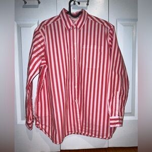 Sezane Max Alba Shirt Red Pink Stripes, 34 (US 2)